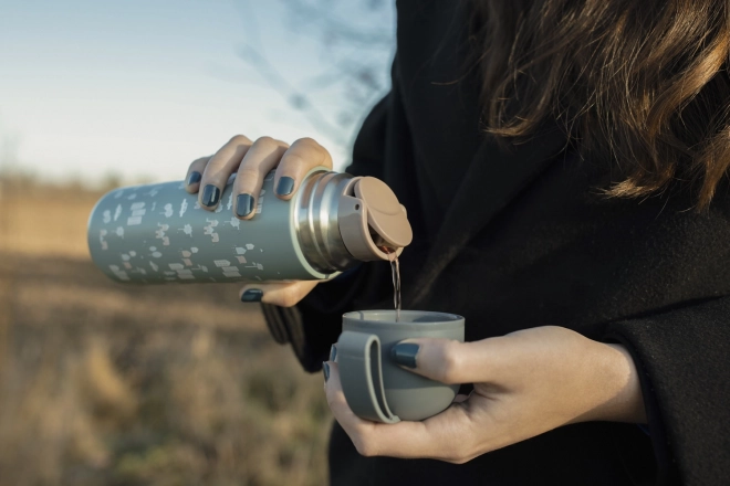 Termoska na nápoje so silikónovým držadlom 400 ml, Safari