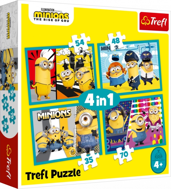 Puzzle 4v1 - Šťastný svet Mimoňov