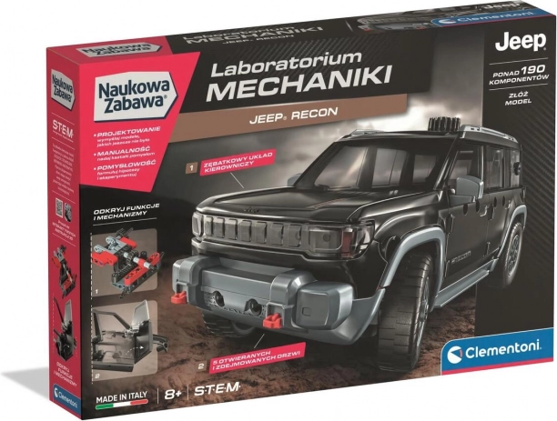 laboratórium mechaniky – stavebnica jeep recon od clementoni