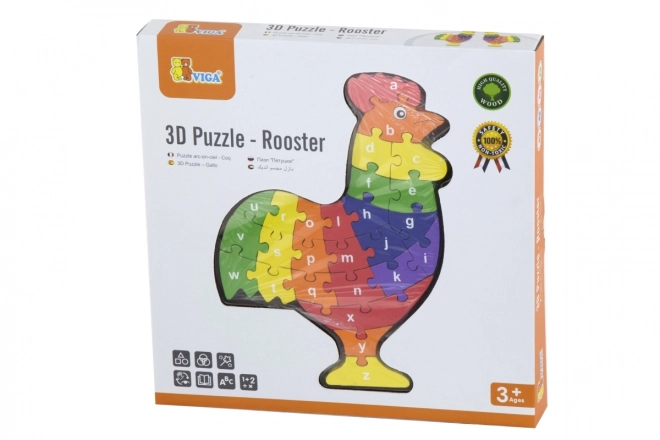 3D Puzzle - Kohút s písmenkami