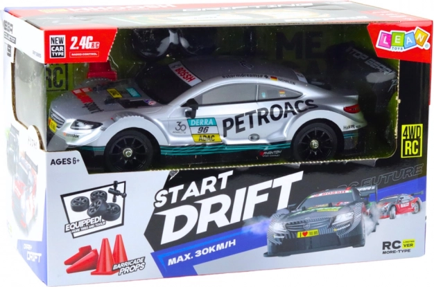 Závodné RC auto pre drift v mierke 1:16 strieborné