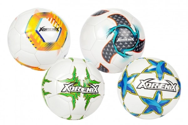 Futbalová lopta 23 cm veľkosť 5 šitá 4 farby v sáčku