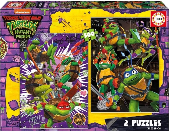 puzzle Ninja korytnačky 2×500 dielikov