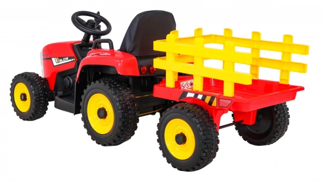 Pojazd traktor s prívesom Červený