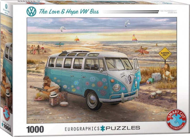 Eurographics Puzzle VW Bus - Láska a nádej 1000 dielikov