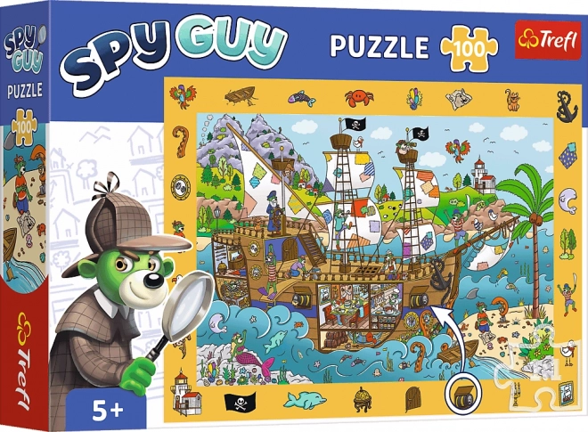 Trefl: Puzzle Pozorovacie 100 dielikov - Spy Guy - Pirátska loď