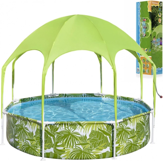 Bestway záhradný bazén s konštrukciou 244 × 51 cm s prístreškom SPLASH-IN-SHADE
