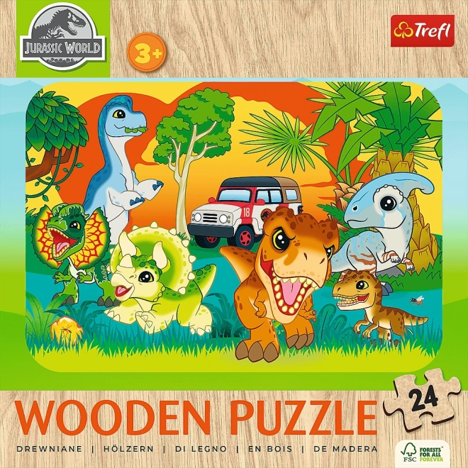 Drevené puzzle Jurský svet: Spoznaj dinosaury