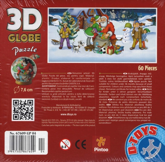 Vianočná 3D Puzzle Globus