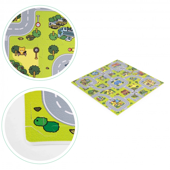 Farebná penová podložka Puzzle Mesto ECOTOYS