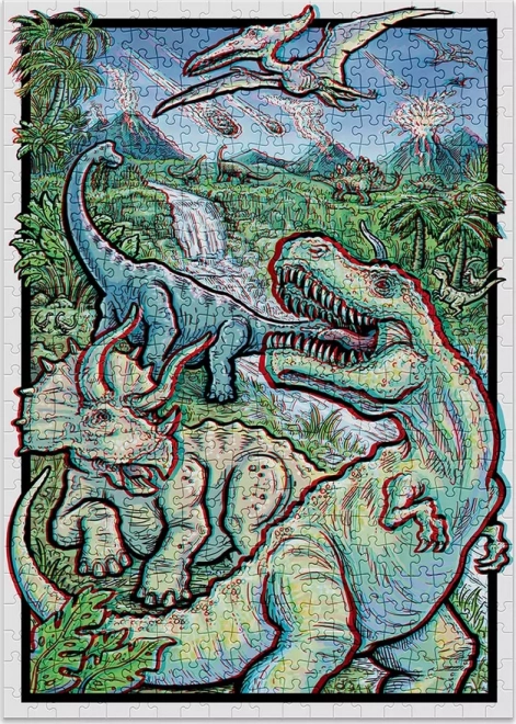 Cloudberries Puzzle Dinosauri 3D s Okuliarmi 500 Dielikov