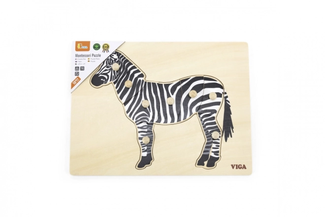 Drevená Montessori vkladačka Zebra