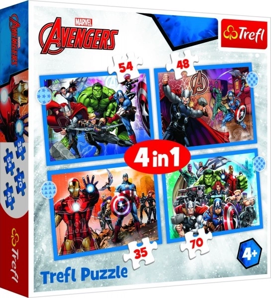 Odvážni Avengers | Puzzle 4v1 | Trefl