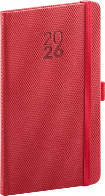 Vreckový diár Notique Diamante 2026 červený