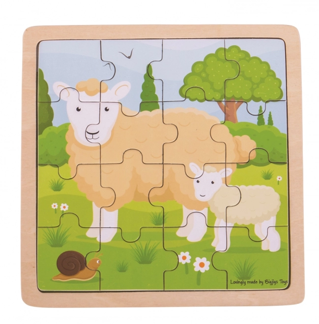 Puzzle ovečka s jehňátkom