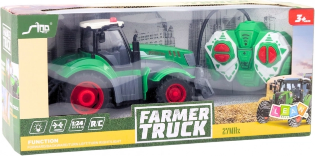 Zelený diaľkovo ovládaný traktor 1:24