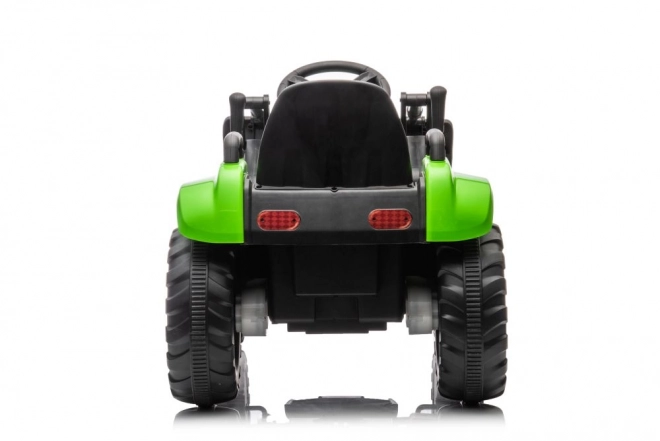 Detský elektrický traktor s lyžicou zelený