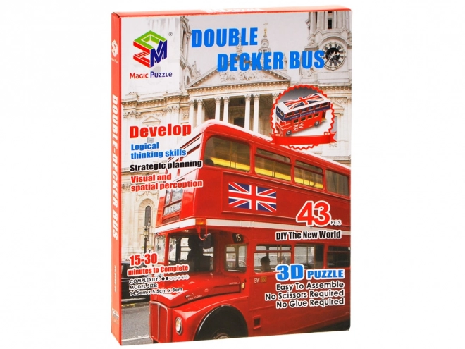 Priestorové puzzle 3D Dvojposchodový autobus