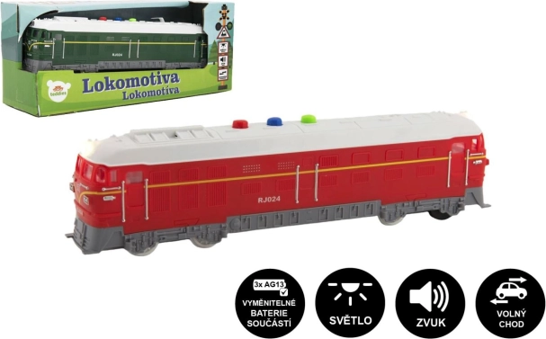 Plastová lokomotíva 23 cm na batérie so zvukmi a svetlom