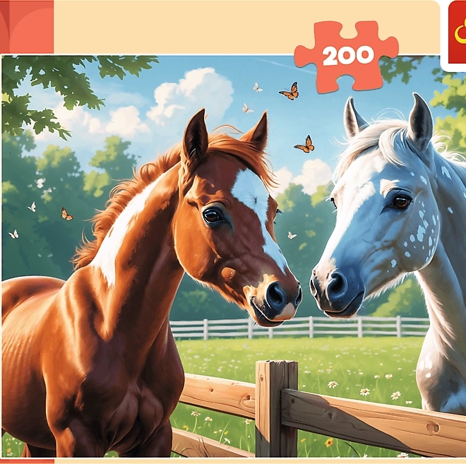 TREFL Puzzle Kone na lúke 200 dielikov
