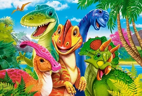 Castorland puzzle Dinosauří Selfie 30 dielikov