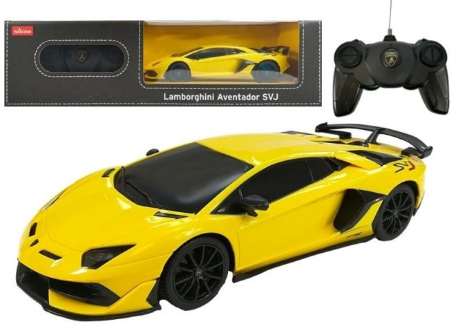Pretekárske autíčko na diaľkové ovládanie Lamborghini Aventador žlté 1:24