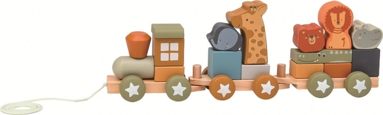 Drevený vláčik so zvieratkami 2Kids Toys