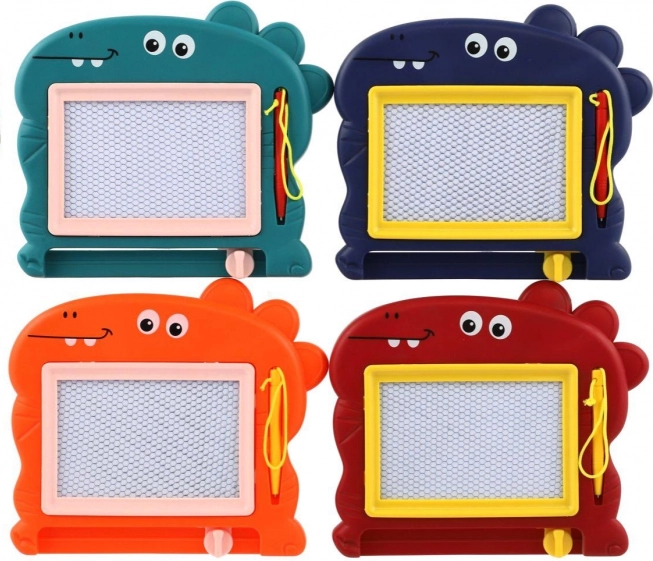 Magnetická kresliaca tabuľa pre deti v tvare dinosaura, 4 farby