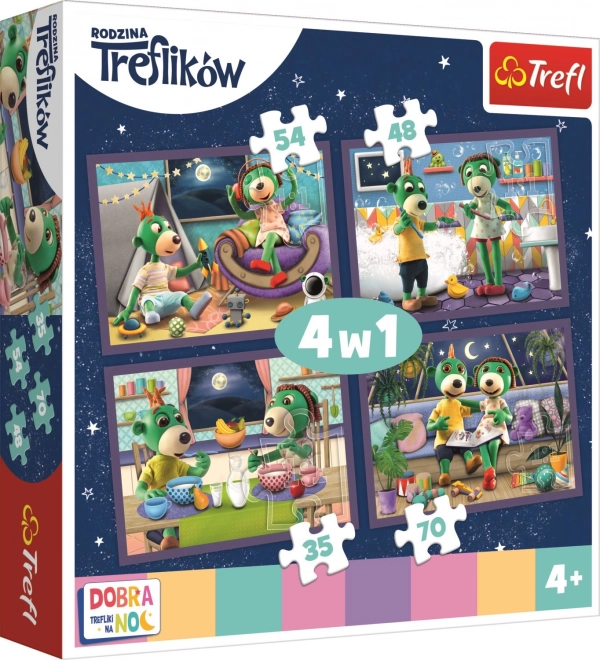 Trefl puzzle 4v1 Dobranoc treflíci na noc večerné rituály treflíkov