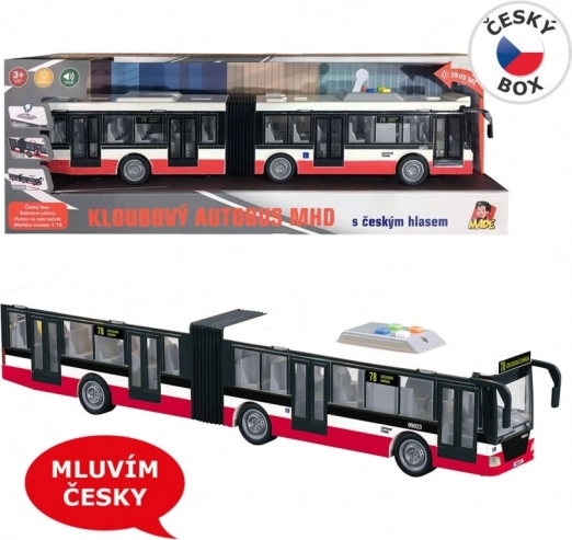 Autobus na zotrvačník 44 cm s českými hláseniami a svetelnými efektmi