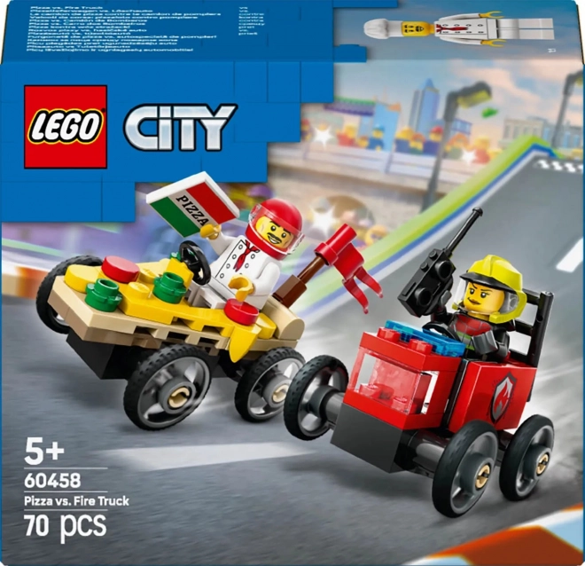 Lego City závodná súprava: Pizza proti hasičskému autu