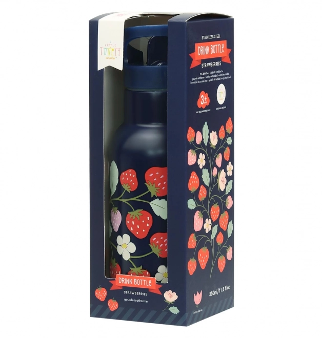 A Little Lovely Company Nerezová fľaša na pitie 500 ml – Jahody