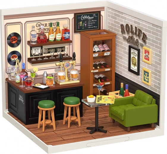 miniatúrny domček rolife krčmička cheers – diy sada s led osvetlením