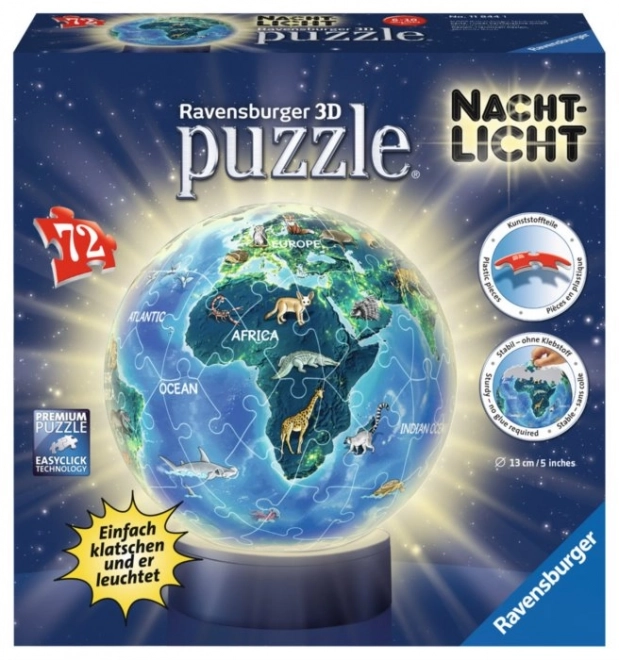 Ravensburger 3D Svietiace puzzleball Nočný globus