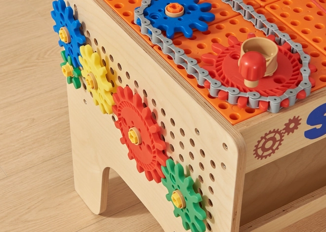 Drevený dielenský stôl XXL Montessori STEM s nástrojmi a príslušenstvom Masterkidz