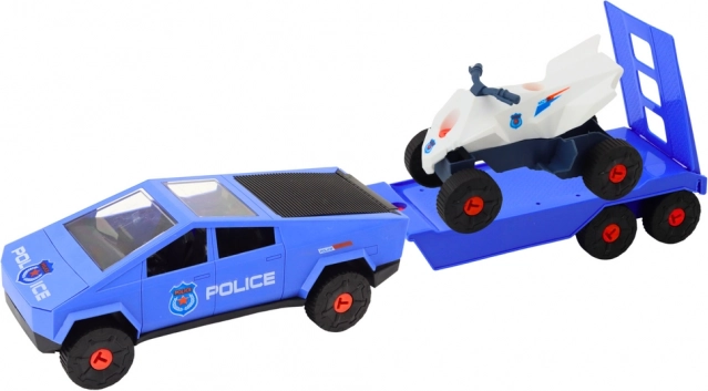 Policajné auto s prívesom pre realistickú hru