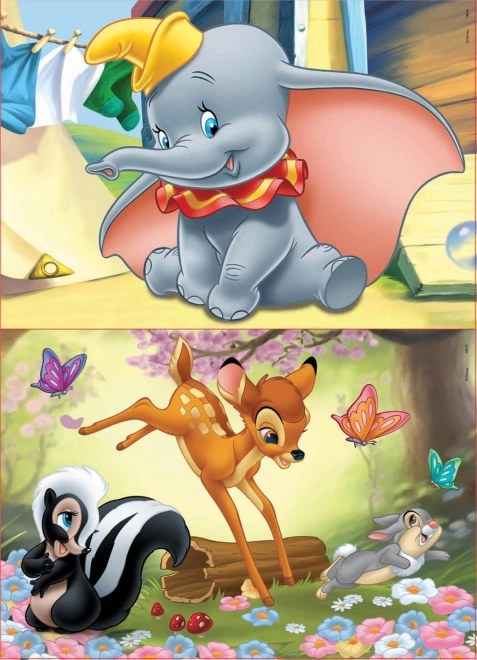 Drevené puzzle Dumbo a Bambi