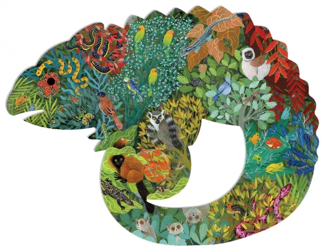 Obrysové puzzle Chameleón