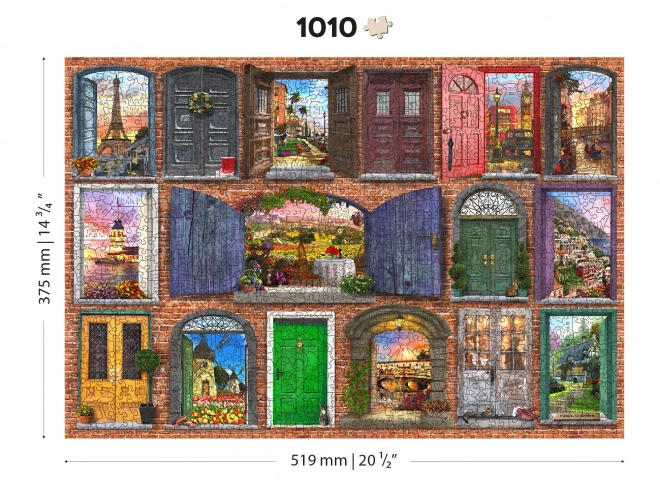 Drevené puzzle Otvorené a zatvorené dvere 2v1, 1010 dielikov