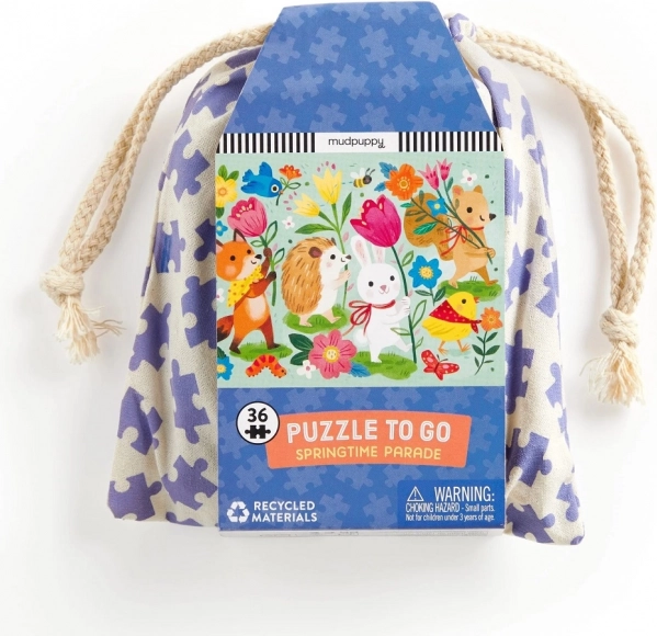 Puzzle Jarný sprievod v látkovom vrecku od Mudpuppy