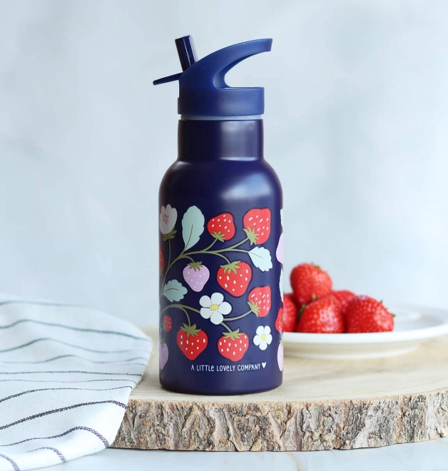 A Little Lovely Company Nerezová fľaša na pitie 500 ml – Jahody
