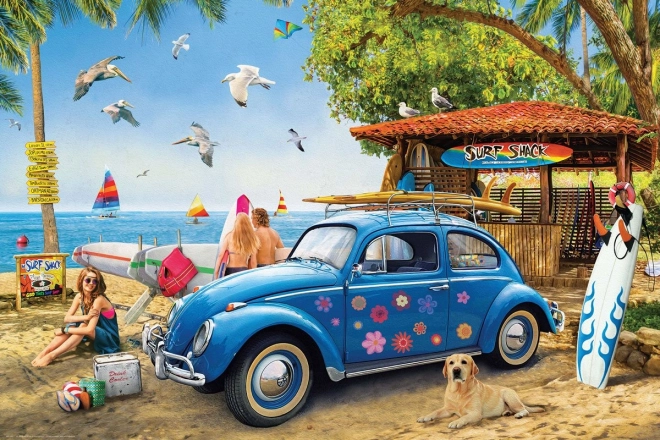 Puzzle VW Brouk a Surfaři 1000 Dielikov