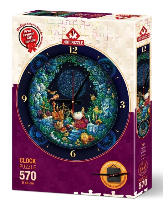 Astrologické puzzle hodiny s rámom