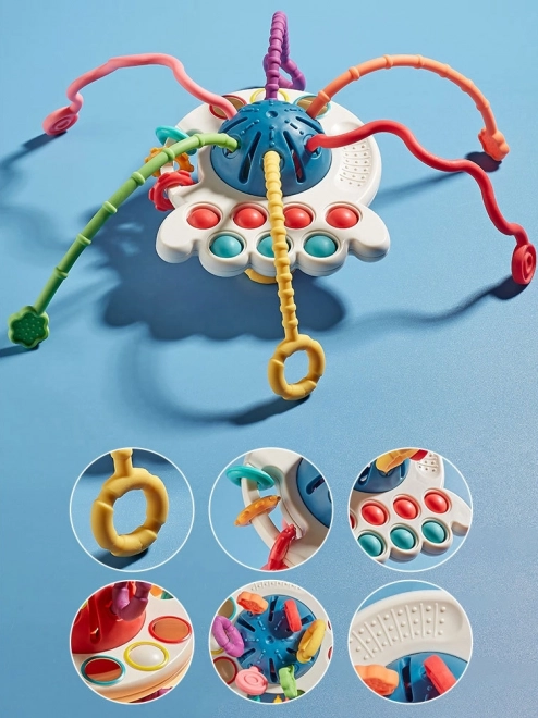 Woopie senzorická hračka montessori hryzadlo multifunkčné