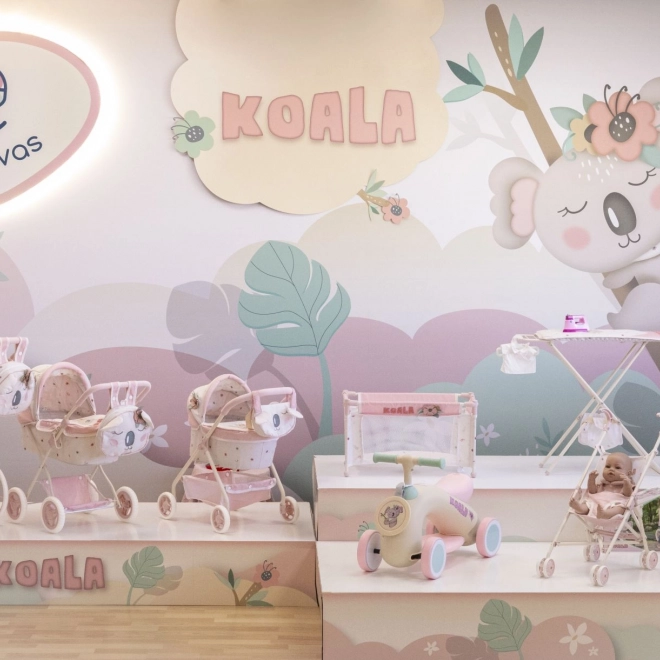 DeCuevas skladací kočík pre bábiky s batôžkom Koala 81 cm