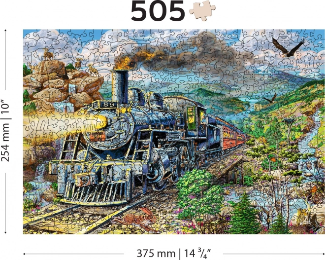 Drevené puzzle Železnica