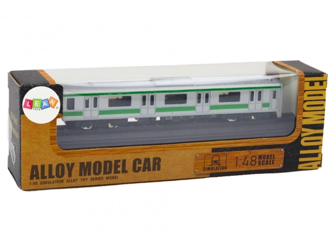 Kolekcionársky model vlaku v mierke 1:48 kovový strieborný