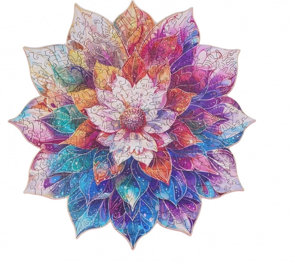 Drevené puzzle Kvetinová mandala