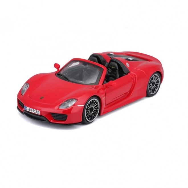 Kovový model auta Porsche 918 Spyder Červený