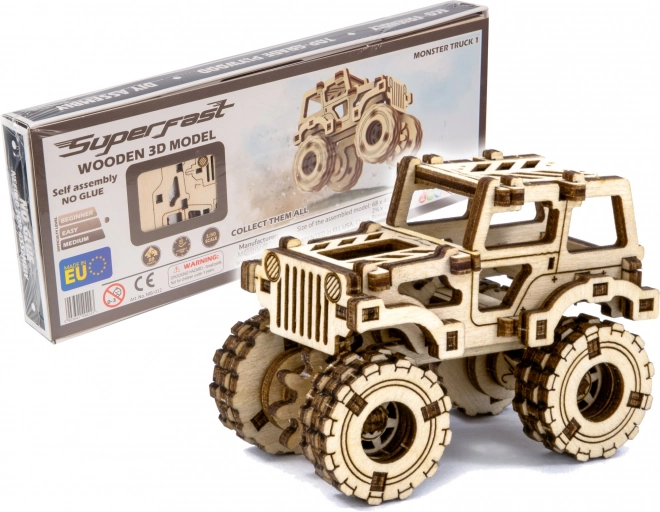 Drevené 3D puzzle Monster Truck Superfast